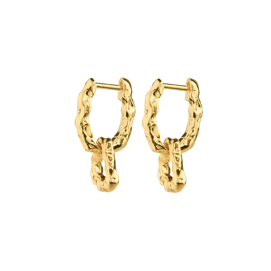 Jeberg Jewellery Pirouette Double Hoops In Gold Plated Silver