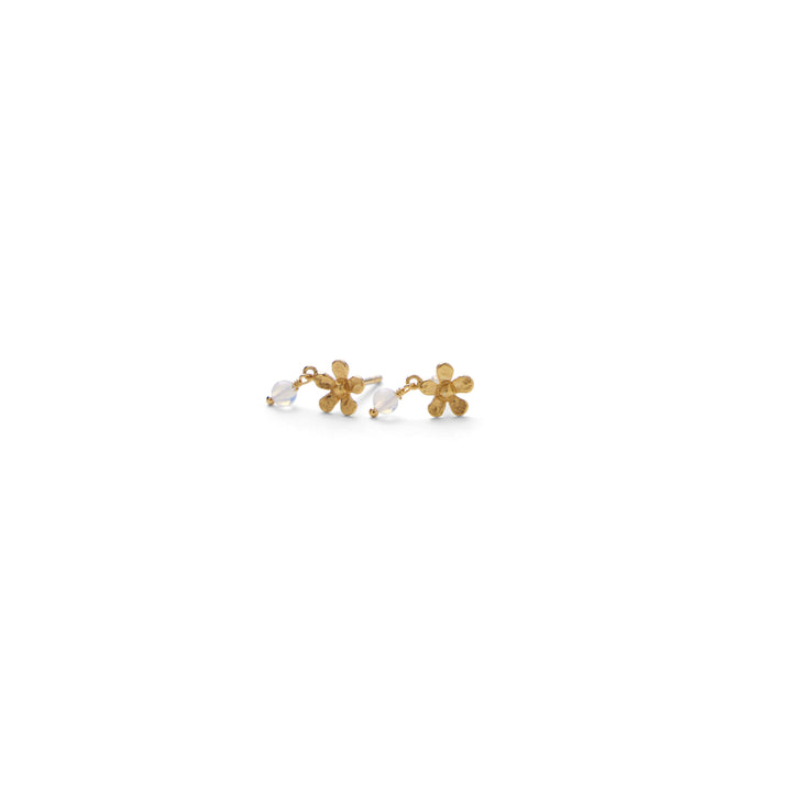 Pernille Corydon Moonstone Poppy Ear Sticks in Gold plated