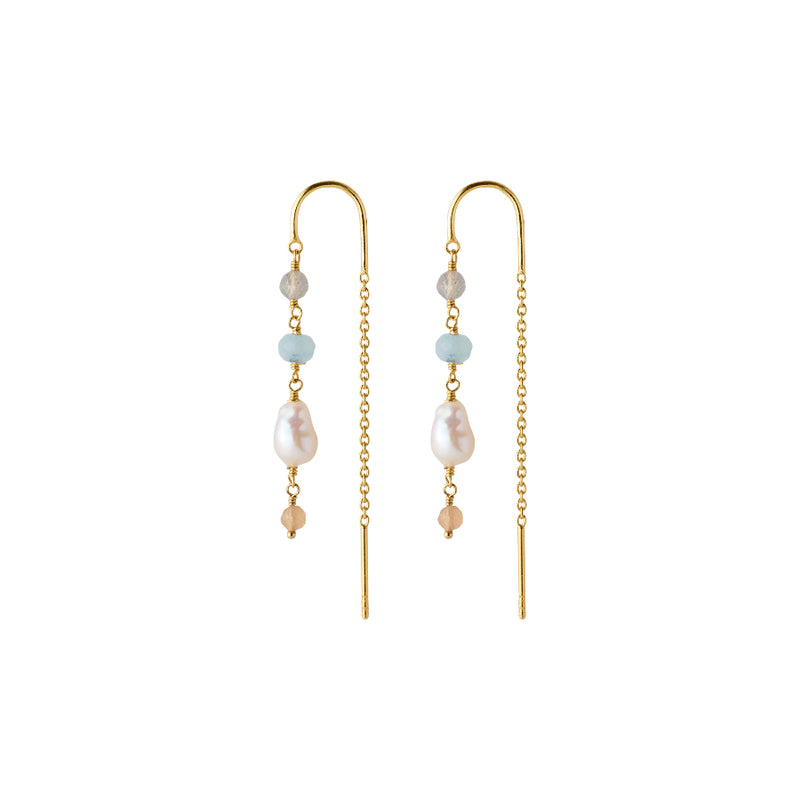 Pernille Corydon Mellow Blue Earrings - Gold Plated