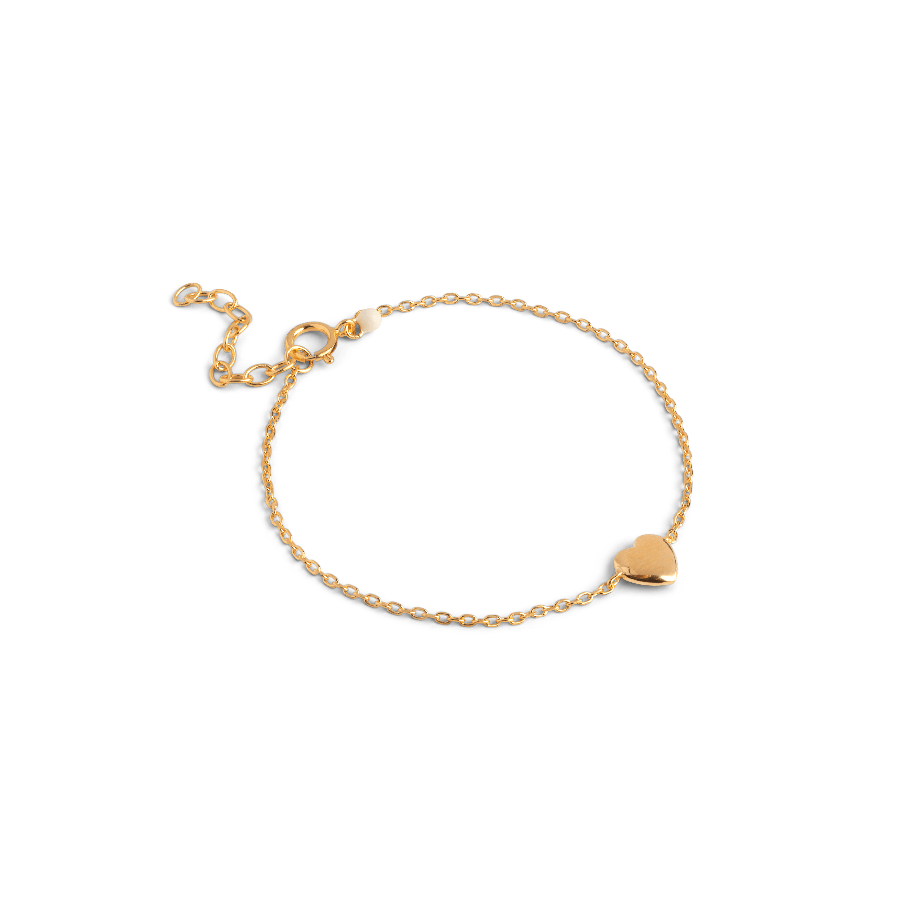 Enamel Amore Bracelet in gold-plated silver with heart pendant, elegant chain bracelet. Model B141G-1