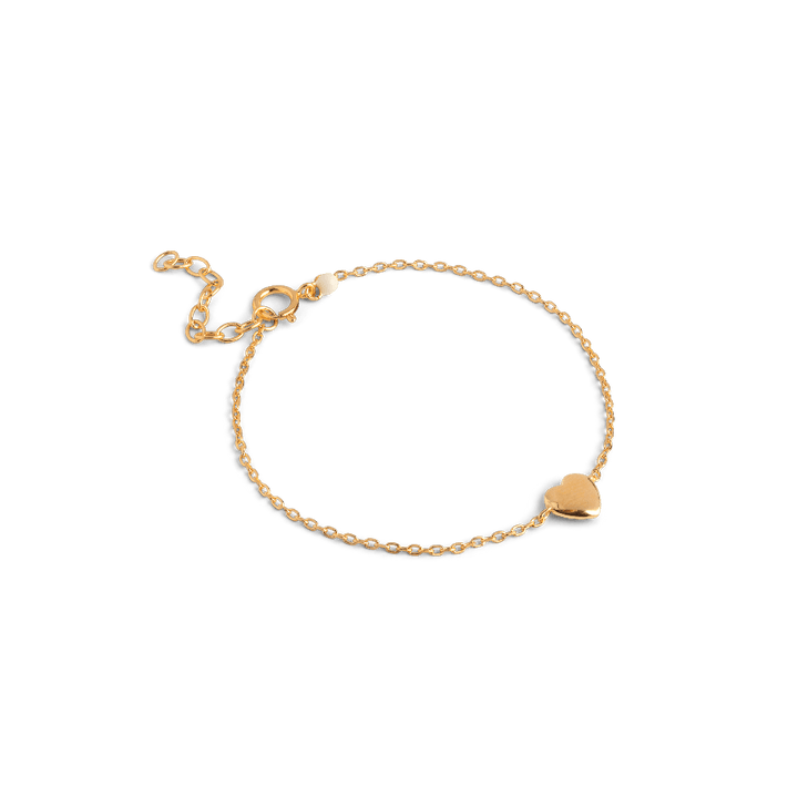 Enamel Amore Bracelet in gold-plated silver with heart pendant, elegant chain bracelet. Model B141G-1