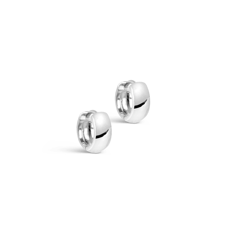 Enamel Classic Hoop Wide E321S, silver hoop earrings with glossy surface, Model e321s-e321s-1.