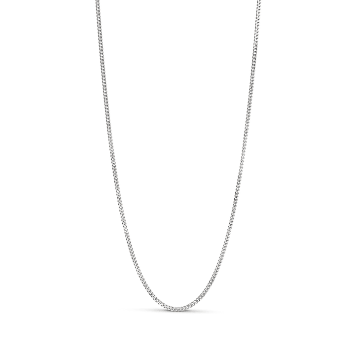 Enamel Curb Chain Necklace sol shows a simple, silver colored chain in shiny metal. Model N115S-N115S-1.