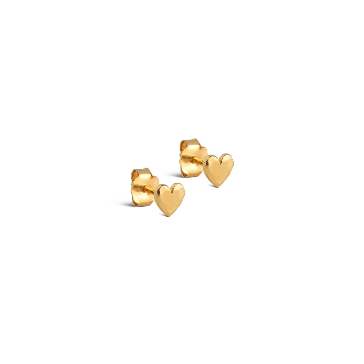 enamel heart studs gold-plated heart studs in matte gold look, two small heart-shaped studs, Model e373gm-e373gm-1