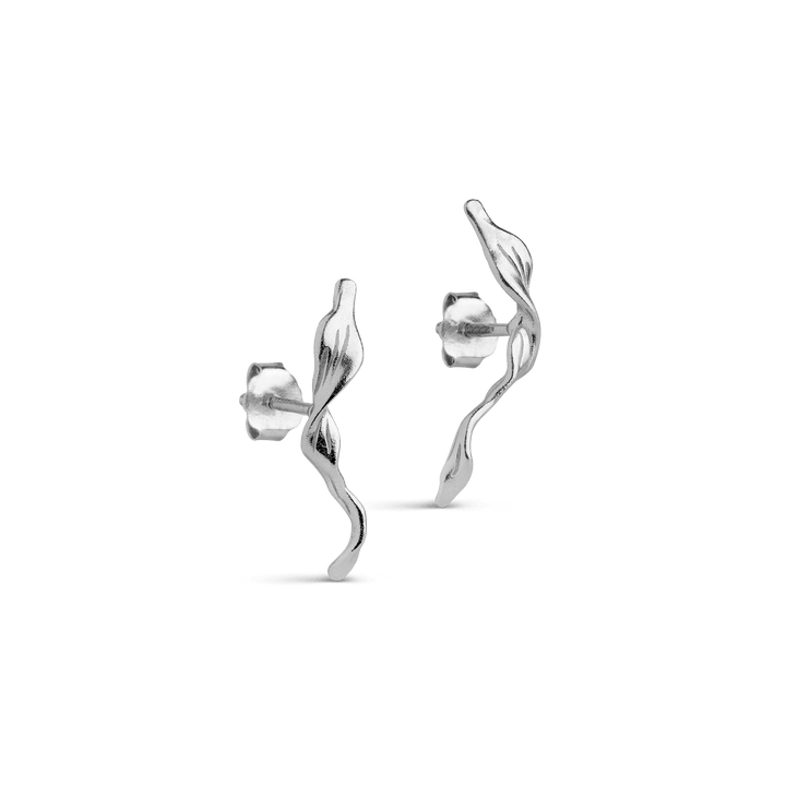 Enamel Juno Orestik silver earrings with organic wavy design, Model e335sm-e335sm-1