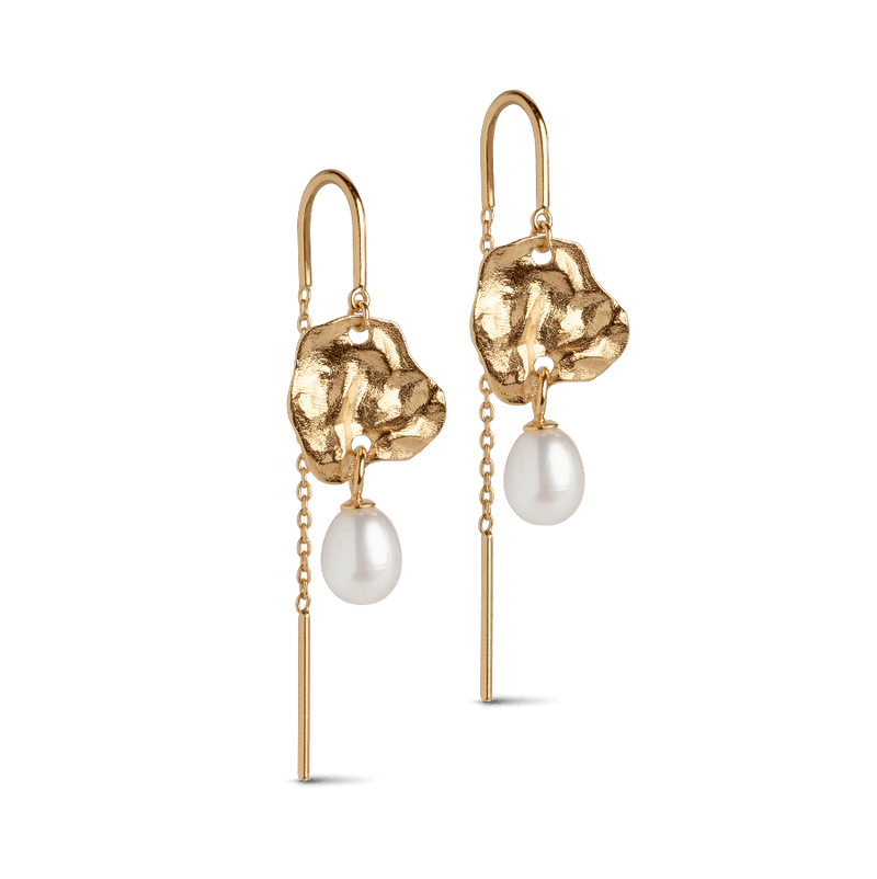 Enamel Kai Pearl Øreringe sølvforgyldt - E326GM - Øreringe - E326GM
