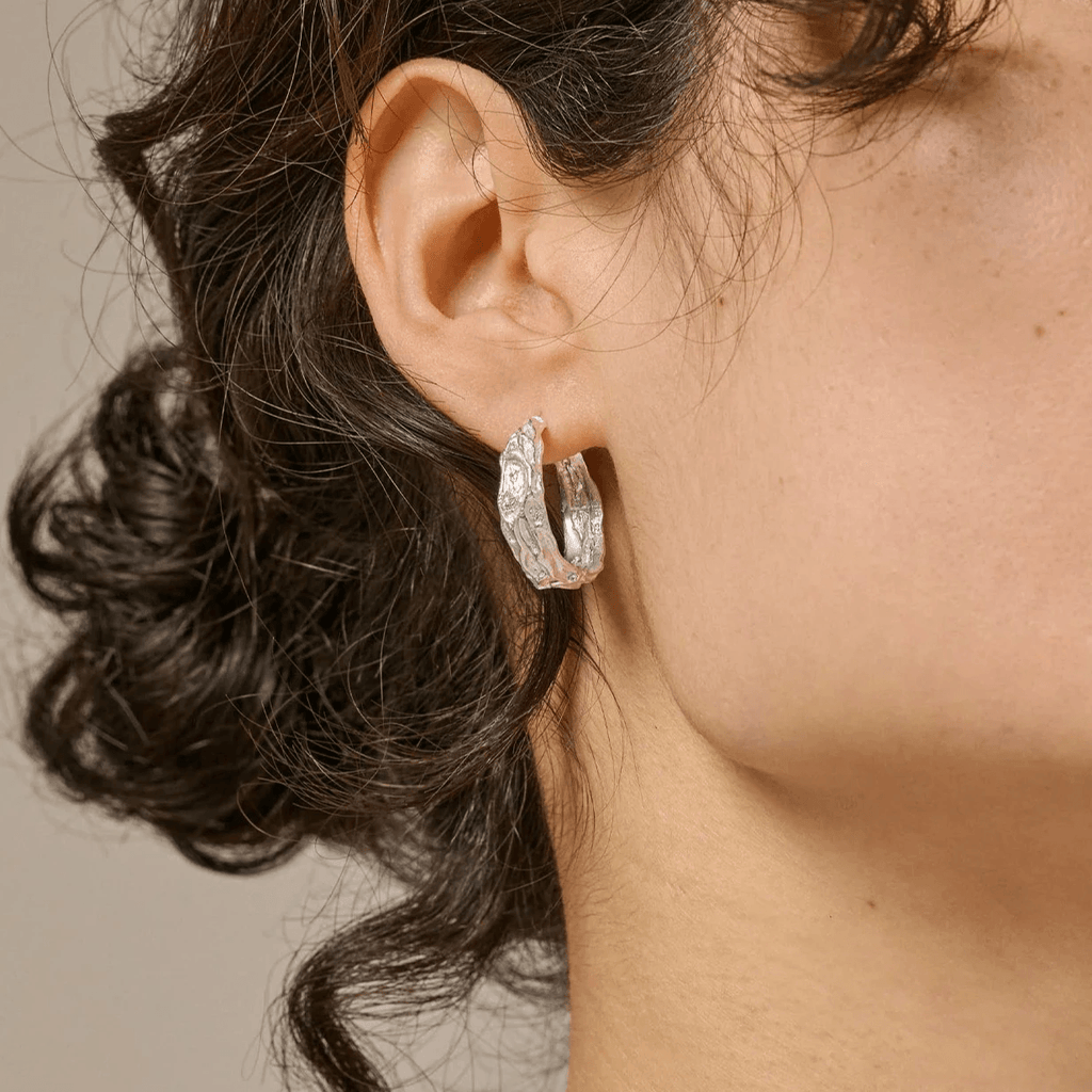 Enamel Nela Sølv Hoops 20 mm - E370SM - Øreringe - E370SM