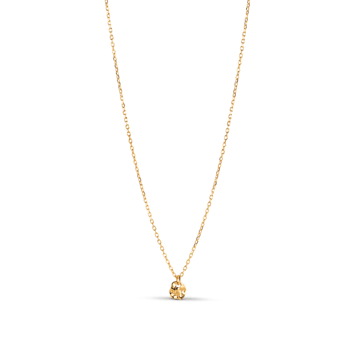 Enamel Refined Necklace with small hammered pendant in gold-toned metal, Model N118GM-N118GM-1
