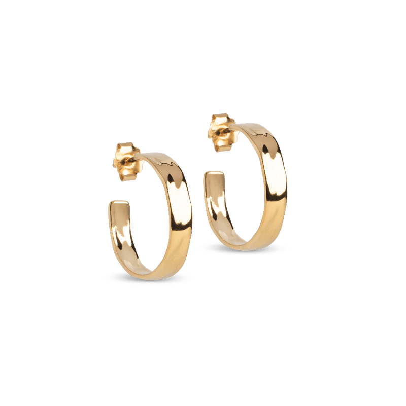 Enamel Sandra Narrow Forgyldte Hoops 18 mm - E392G - Øreringe - E392G