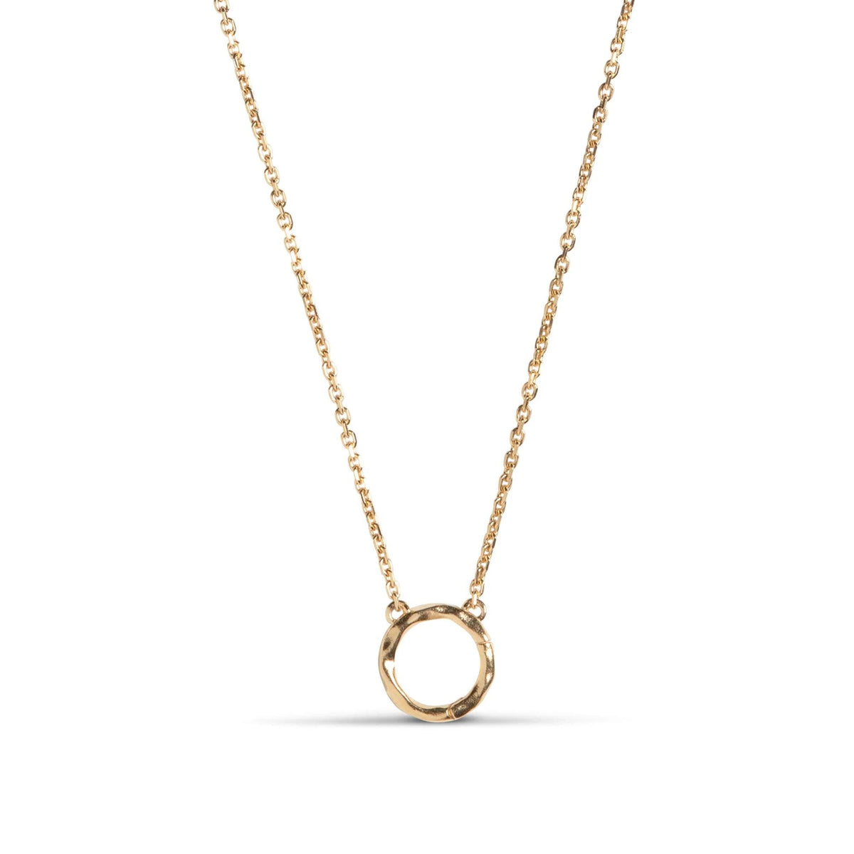 Enamel Treasure necklace with round, gold-plated pendant on single chain, Model n130g-n130g-1