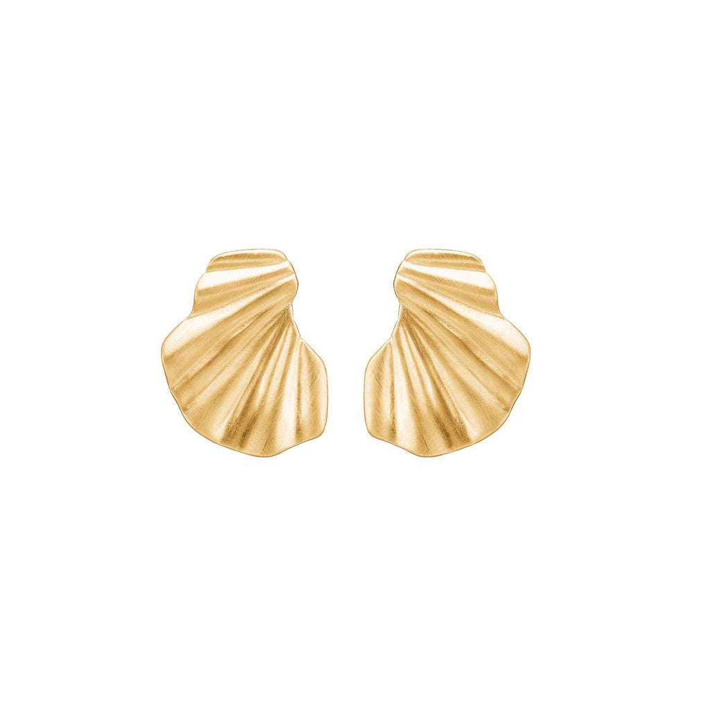 Enamel Wave sølvforgyldt ørestikker - E70GM - Øreringe - E70GM