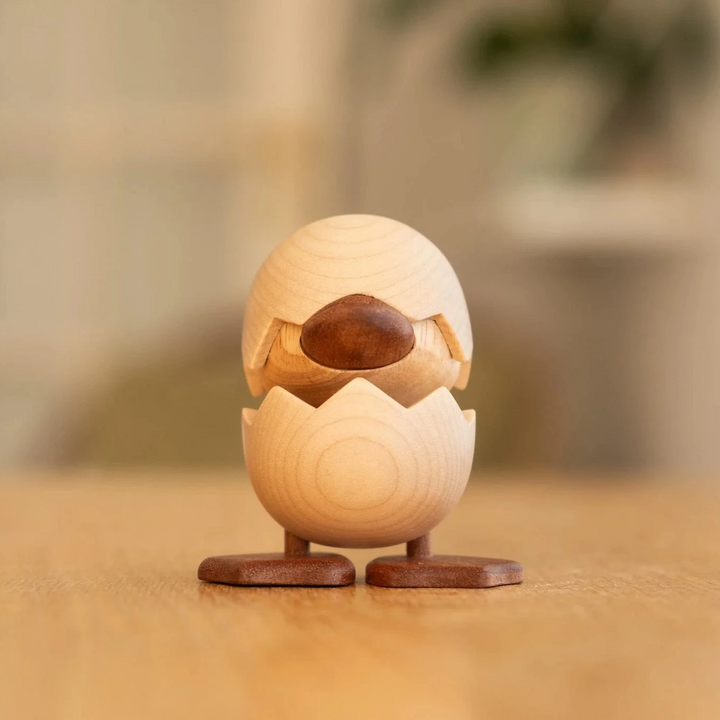 Fablewood H.C. Andersen's The Ugly Duck wooden figure, light and dark shades, egg-shaped, Model 8003-2