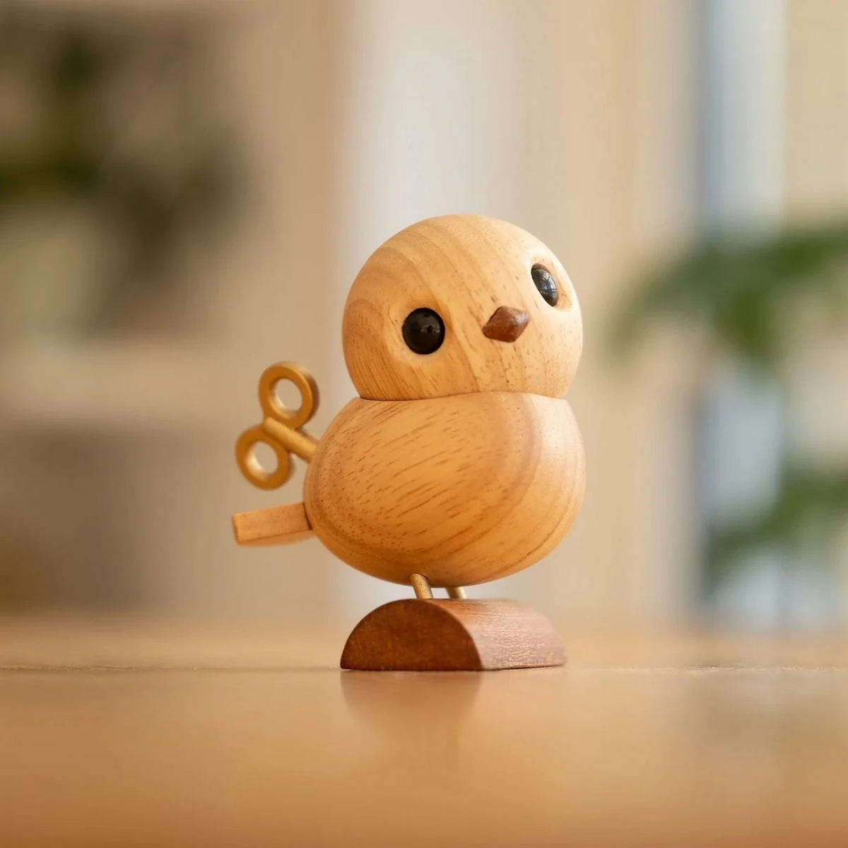 Fablewood HC Andersen's Nightingale, decorative bird figure in light wood with black eyes, Model 8002-1