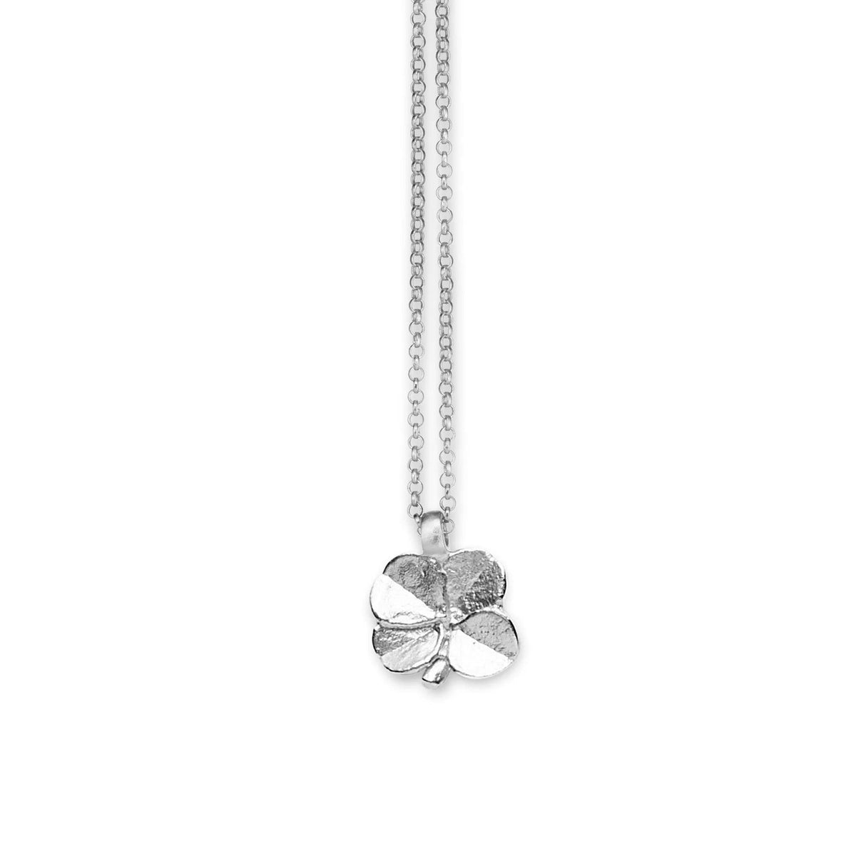 Flora Danica Four-leaf clover necklace Silver with four-leaf clover leaf detail on a simple chain. Model 907-flc-ne-s-1