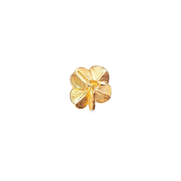 Flora Danica four-leaf clover pin silver-gilt, elegant gold-colored pin shaped like a four-leaf clover. Model 907-FLC-PI-G-2.