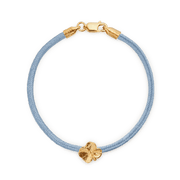 Flora Danica Four Leaf Clover Silk Bracelet Blue - Gold Plated