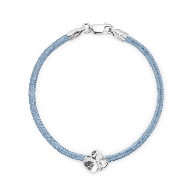 Flora Danica Firkløver Silke Armbånd Blå - Sølv - Armbånd - 907.FLC-SILK-BLUE-S-001
