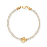 Flora Danica Four Leaf Clover Silk Bracelet Champagne - Gold Plated
