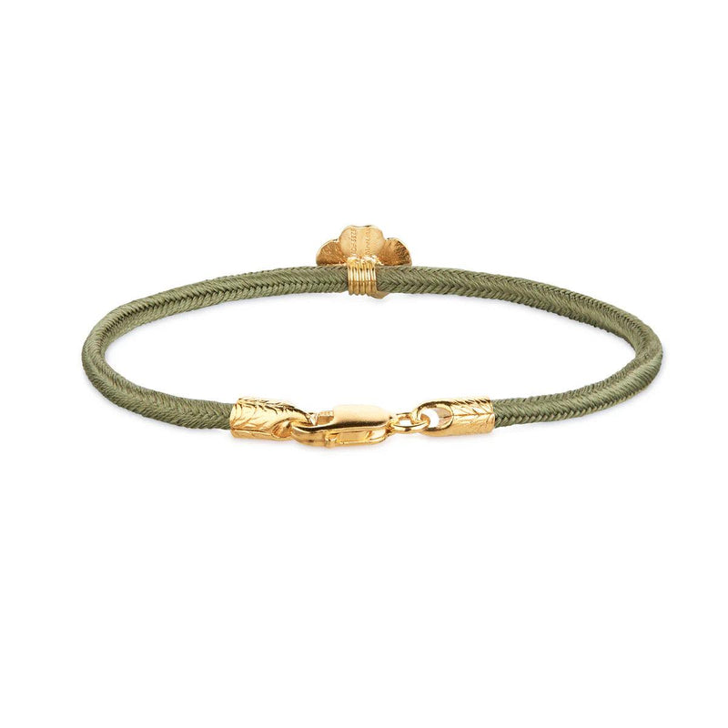 Flora Danica Firkløver Silke Armbånd Oliven - Forgyldt - Armbånd - 907.FLC-SILK-OLIVE-G-001