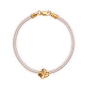 Flora Danica Four Leaf Clover Silk Bracelet Pink - Gold Plated