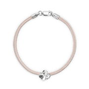 Flora Danica Four-leaf clover Silk Bracelet Pink - Silver