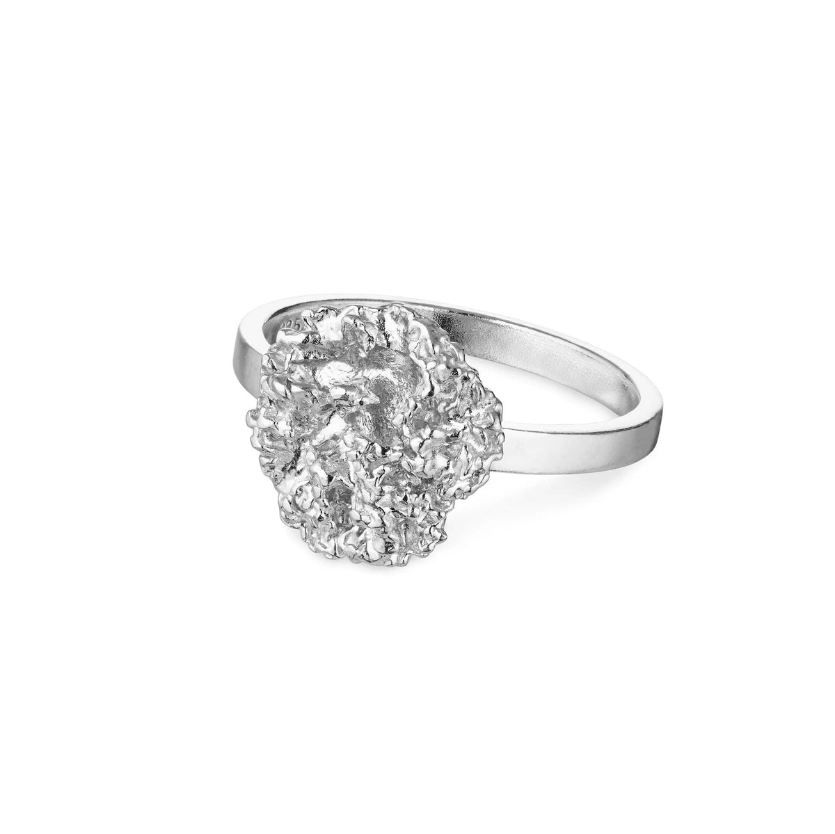 Flora Danica Parsley Ring Silver shows a detailed silver ring with an organic parsley motif, Model 907-par-ri-s-001-1.