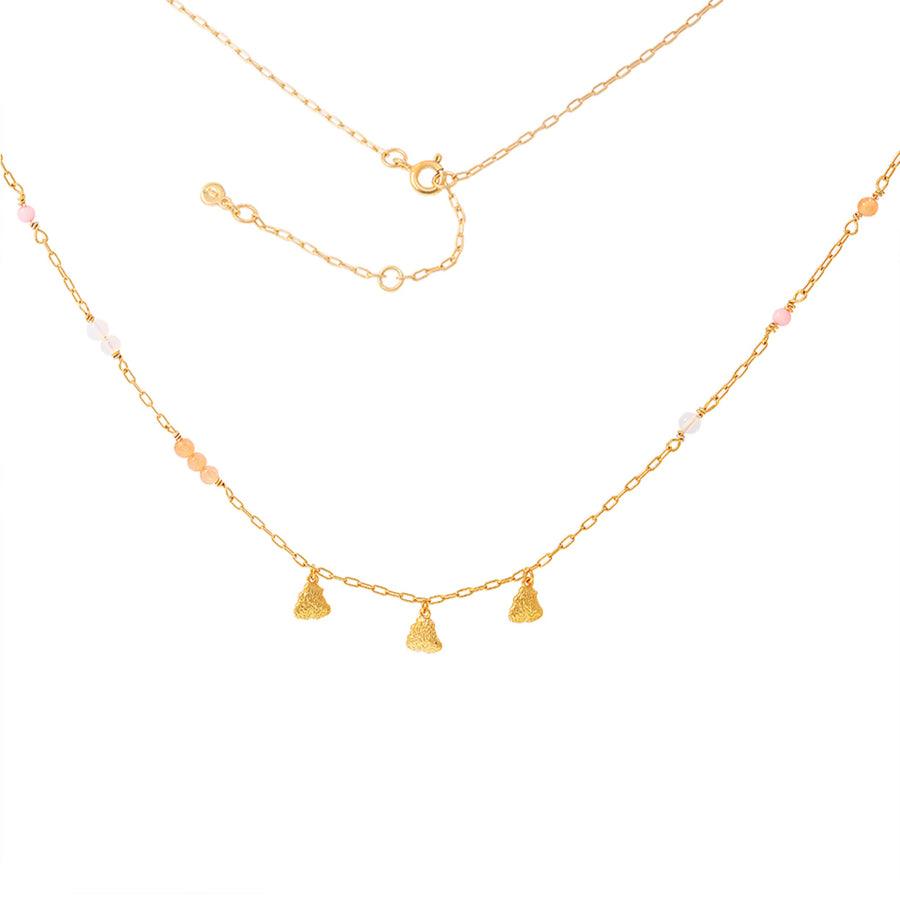 Hultquist Coralie Grande necklace silver-gilt with golden pendants and colored pearls. Model S08462G
