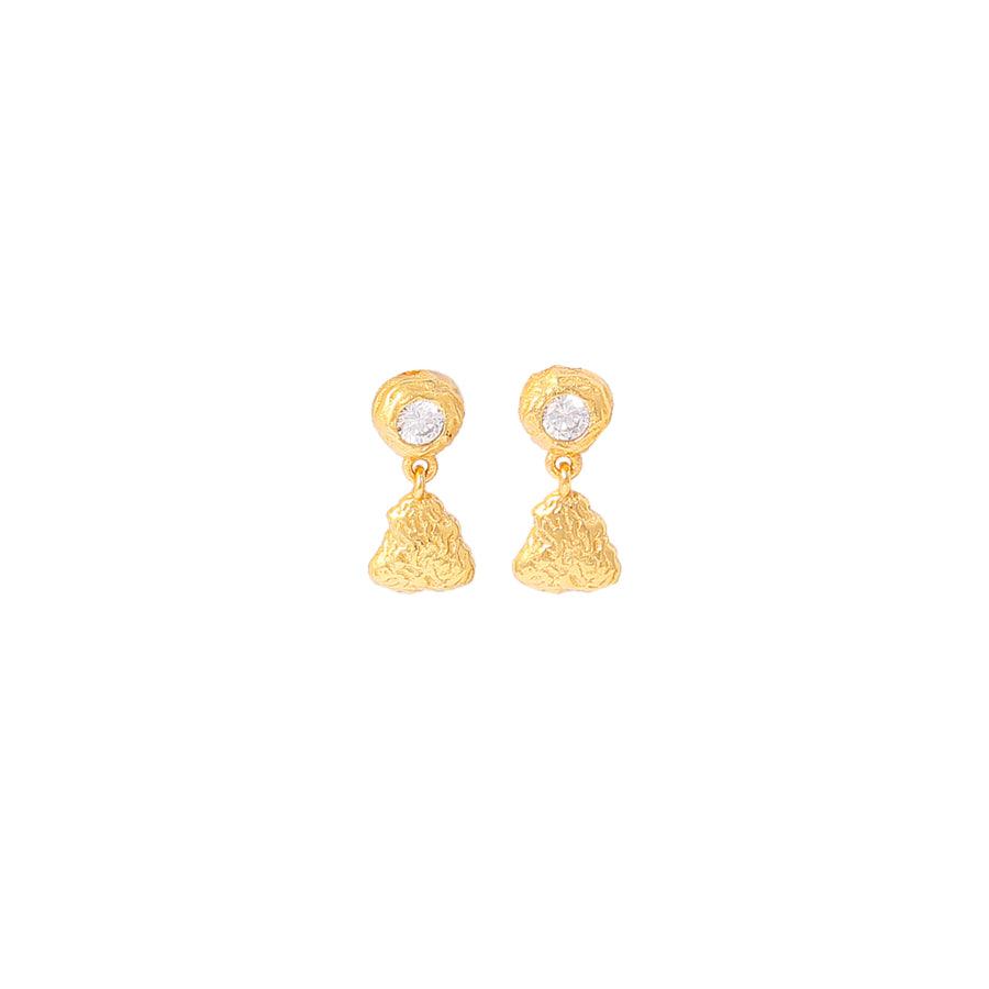 Hultquist Coralie Zirconia Earrings Silver-plated with golden finish and clear zirconia detail. Model S08464G-S08464G