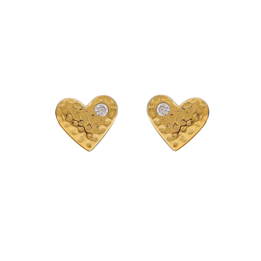 Hultquist Mini Heart Ørestikker Forgyldt - Øreringe - S08505G