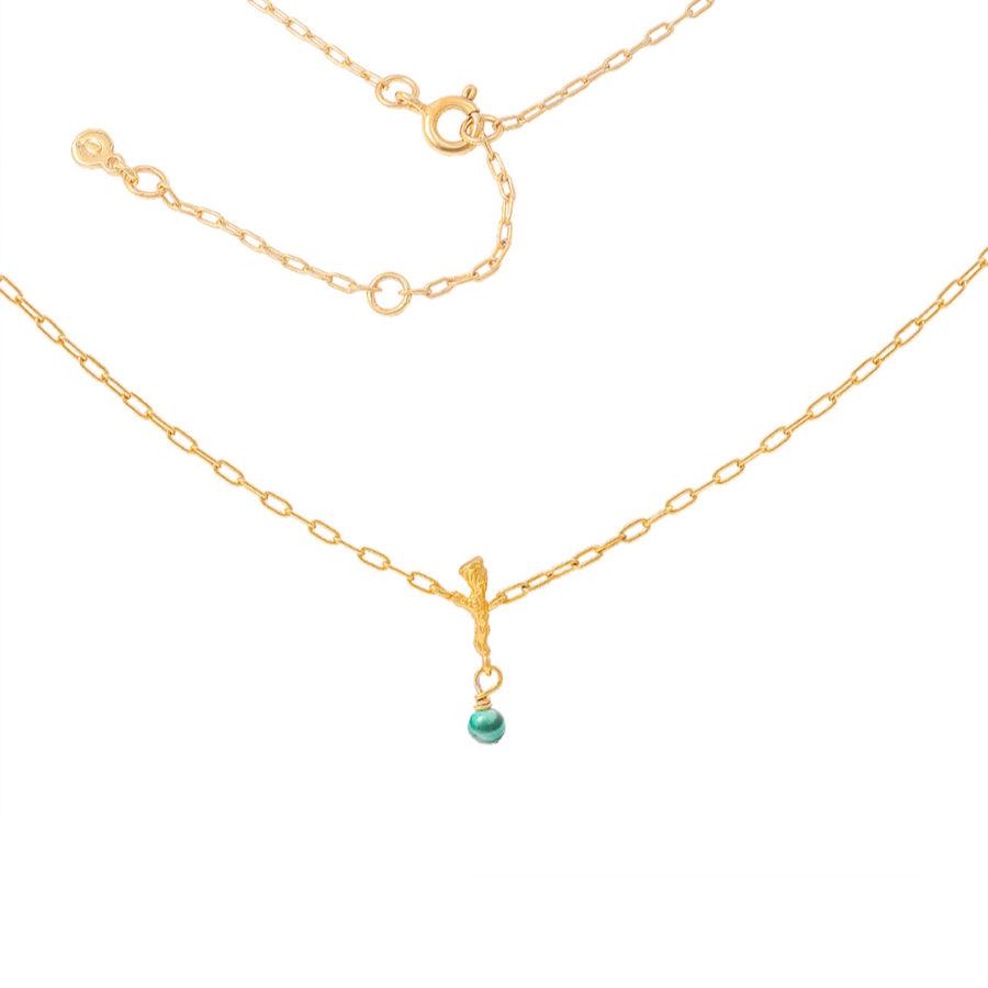 Hultquist Olivine Necklace Silver-plated with small green pearl in elegant chain design. Model S08471G-S08471G-1