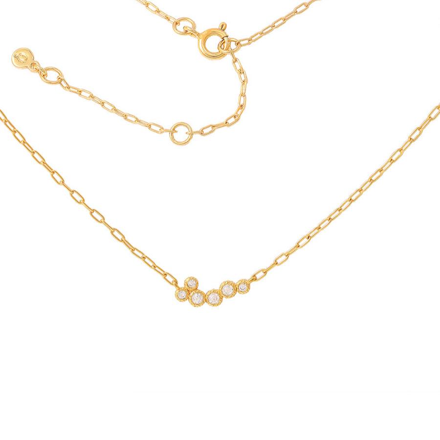 Hultquist Vivienne necklace silver-gilt with small clear stones on fine chain, Model S08491G