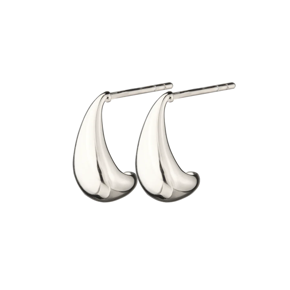 Jeberg Jewelery Audrey Drop Earrings in silver, elegant drop-shaped earrings in a glossy finish. Model 52922-1.