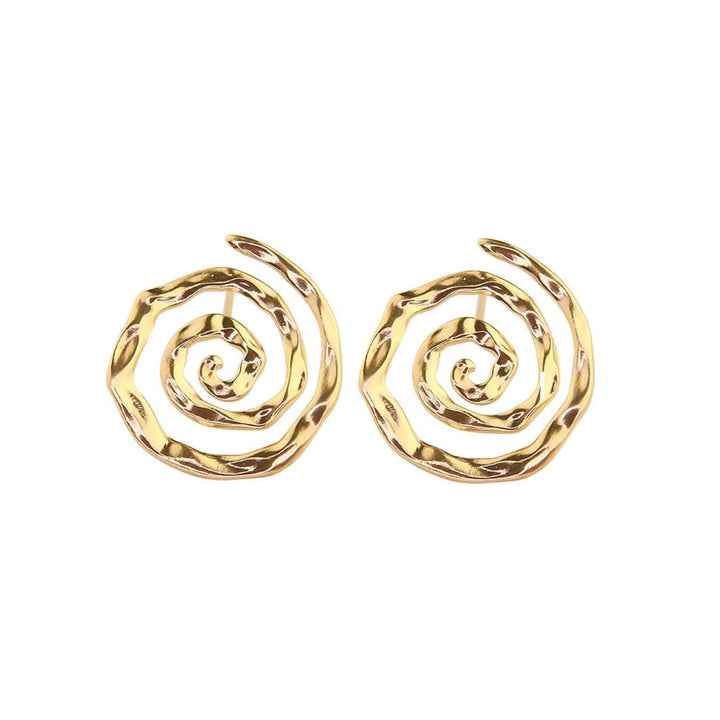 Jeberg Pirouette Darling Earrings shows round gold earrings with twisted spiral design. Model 52870-1.