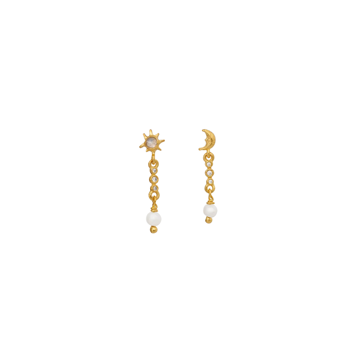 Maanesten Juliann Gold-Plated Drop Earrings with Pearls – 10213A