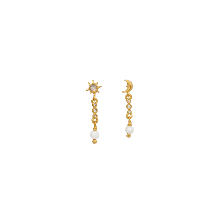 Maanesten Juliann Gold-Plated Drop Earrings with Pearls – 10213A