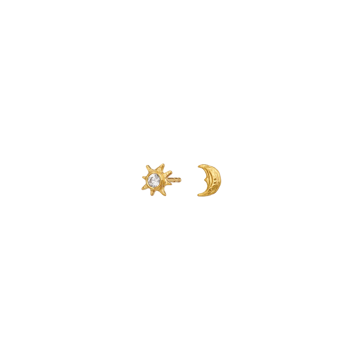 Maanesten Kya Gold-Plated Earrings with Moon & Shooting Star – 10218A