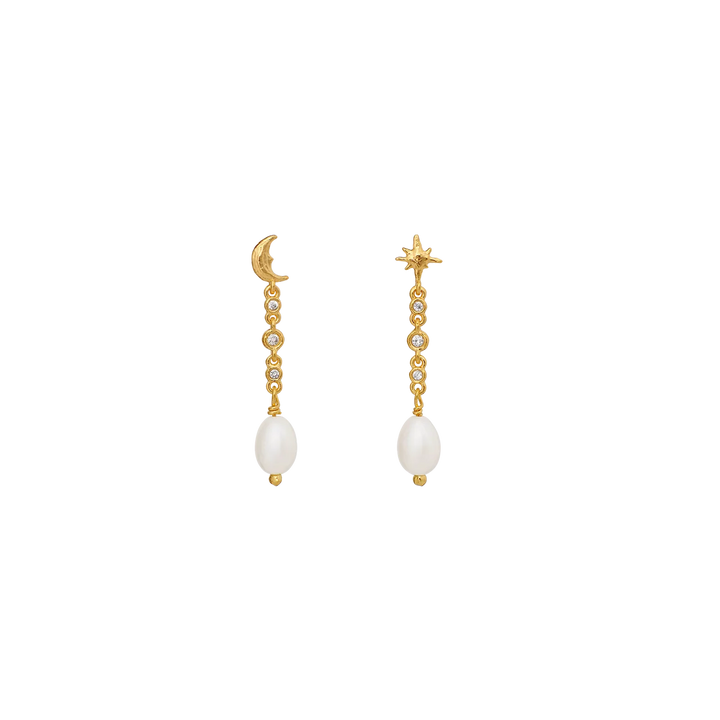 Maanesten Lucian Gold-Plated Drop Earrings with Freshwater Pearls – 10209A