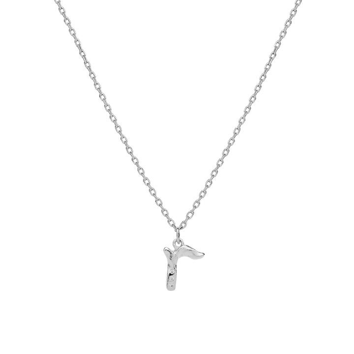 Maanesten Alphabet Letter halskæde med unikt sølv bogstavsvedhæng, enkelt og elegant. Model 2744c-017-18