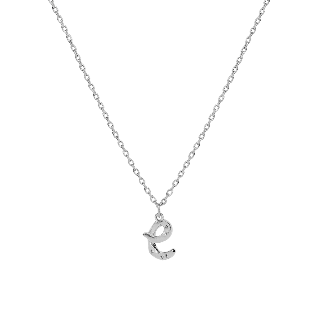 Maanesten Alphabet Letter Halskæde Sølv - Bogstavs Vedhæng A-Z - Halskæde - 2744C-005
