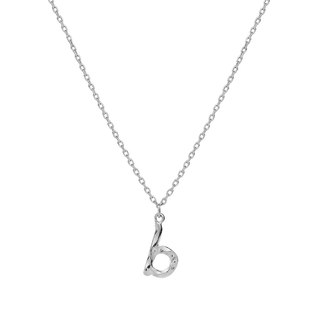 Maanesten Alphabet Letter Halskæde Sølv - Bogstavs Vedhæng A-Z - Halskæde - 2744C-002