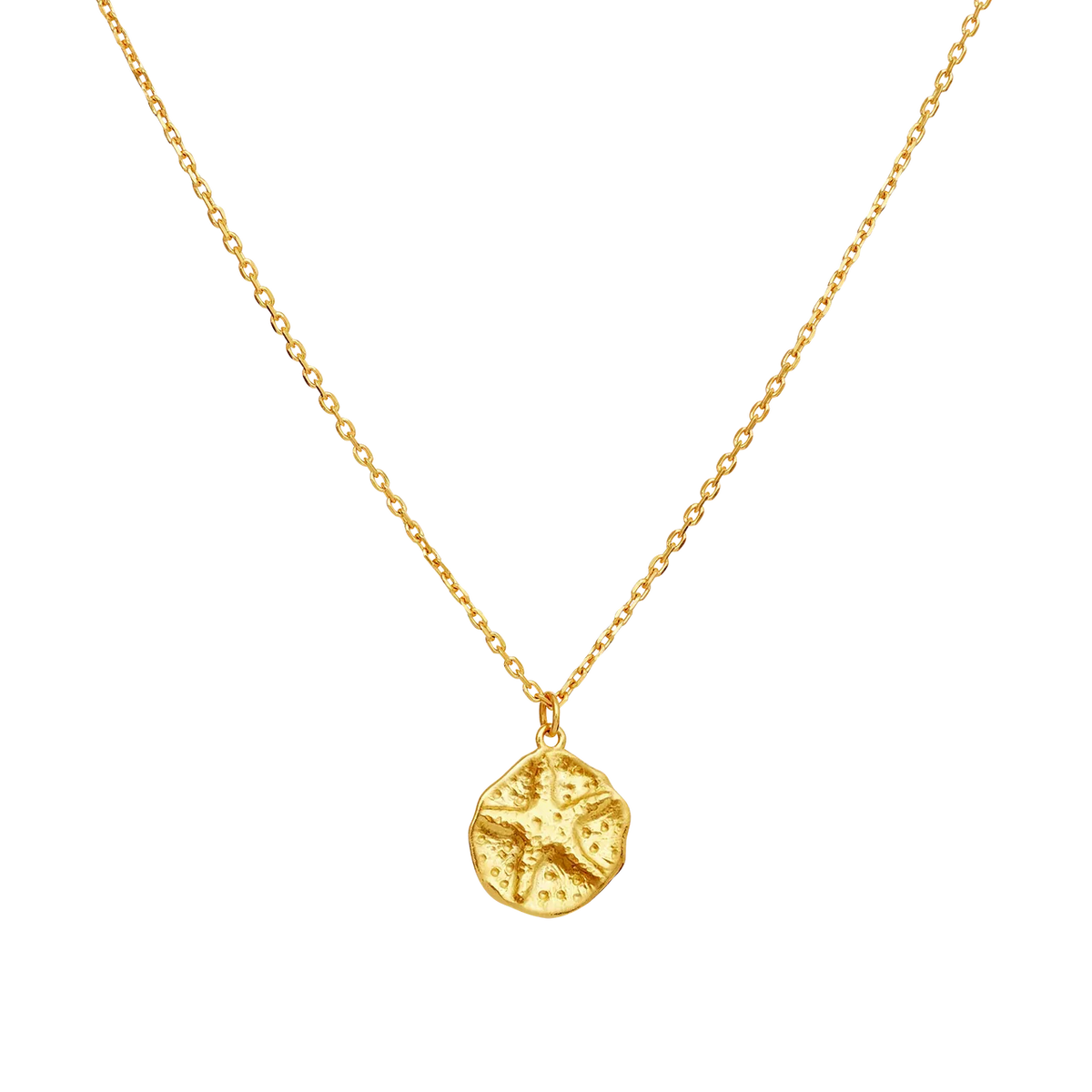 Maanesten Bali necklace gold-plated with round, structured pendant in gold look. Model 2817a-1