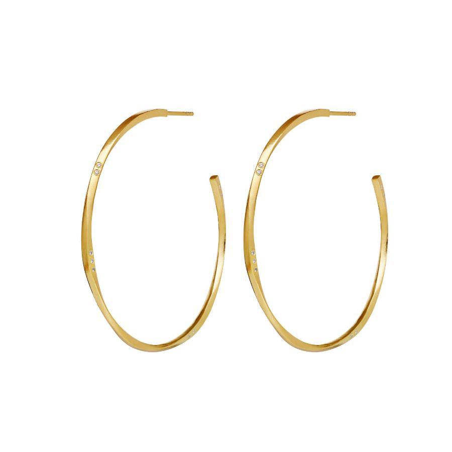 Maanesten Echo Extra Grande Forgyldte Hoops 52mm - Øreringe - 9930A