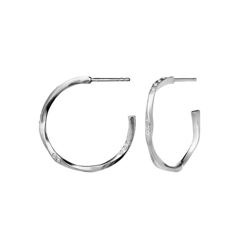 Maanesten Echo Medium Hoops 23mm i Sølv - 9862C - Øreringe - 9862C