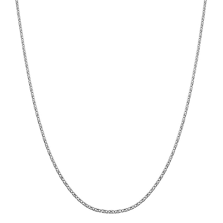 The Maanesten Eva Choker Silver Necklace shows a simple, silver chain against a white background. Model 2550c-2550c-1