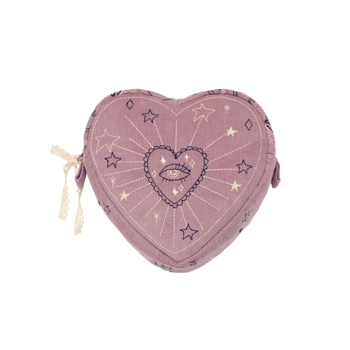 maanesten-heart-makeup-bag-magical-purple in purple velor with embroidered eye and stars, Model 4097-onezise