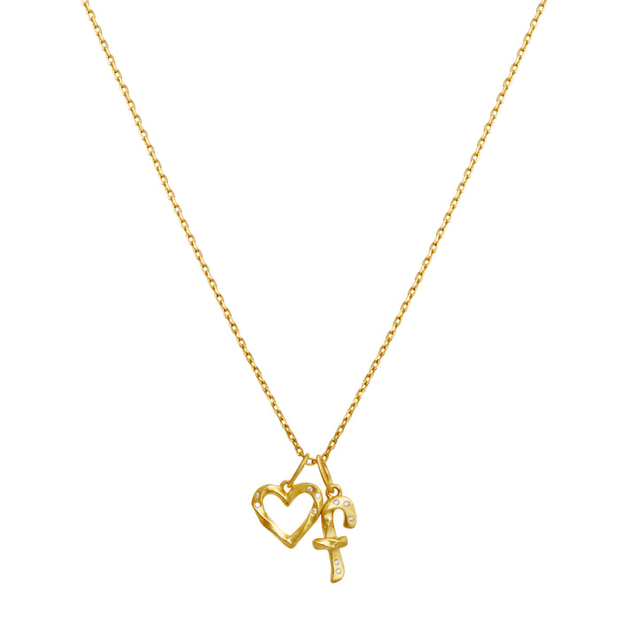 maanesten mindful spirit pendant pendant gold-plated with heart and cross motif, Model 2833a
