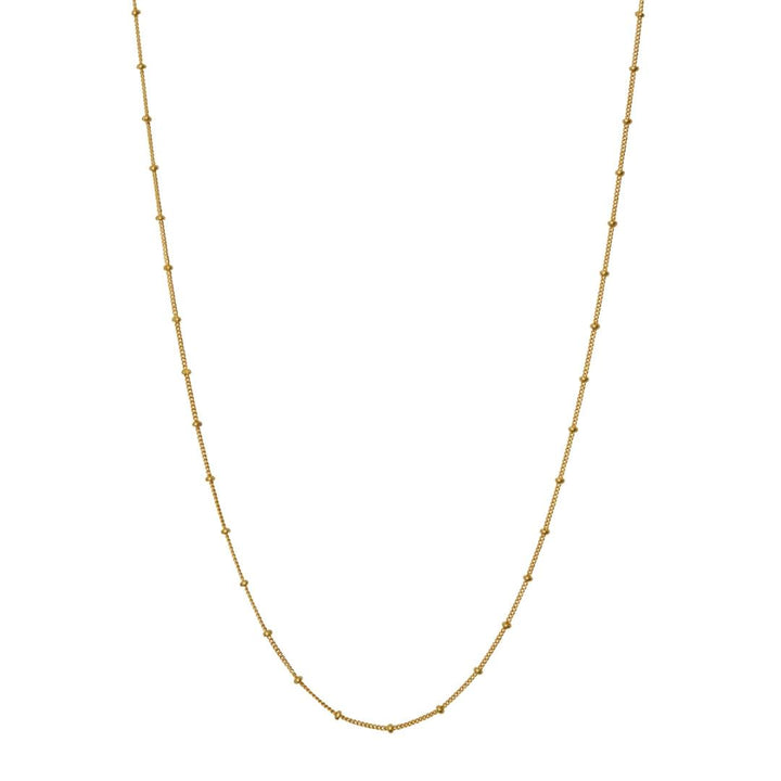 Maanesten Nala Choker Necklace gold plated showing simple chain with small gold beads, Model 2506a-2506a-1