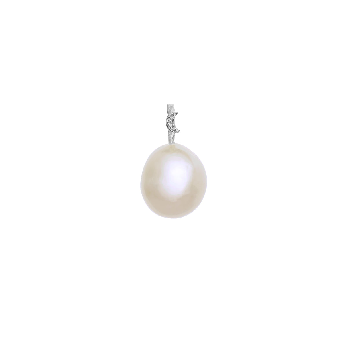 Maanesten Pearl Water Spirit Pendant pendant silver with white pearl and moon detail. Model 2828c-1