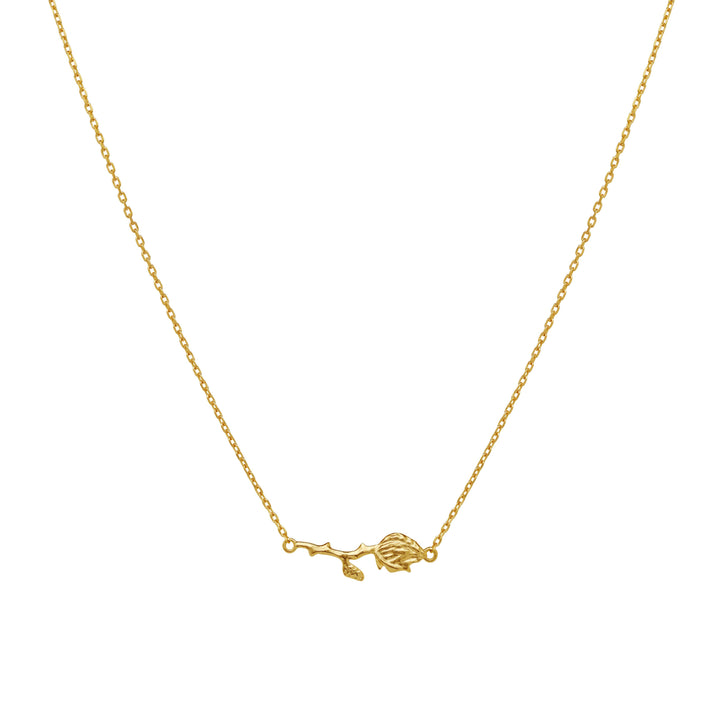 Maanesten Rosanna gold-plated necklace with rose pendant, elegant and simple detail. Model 2735a-1
