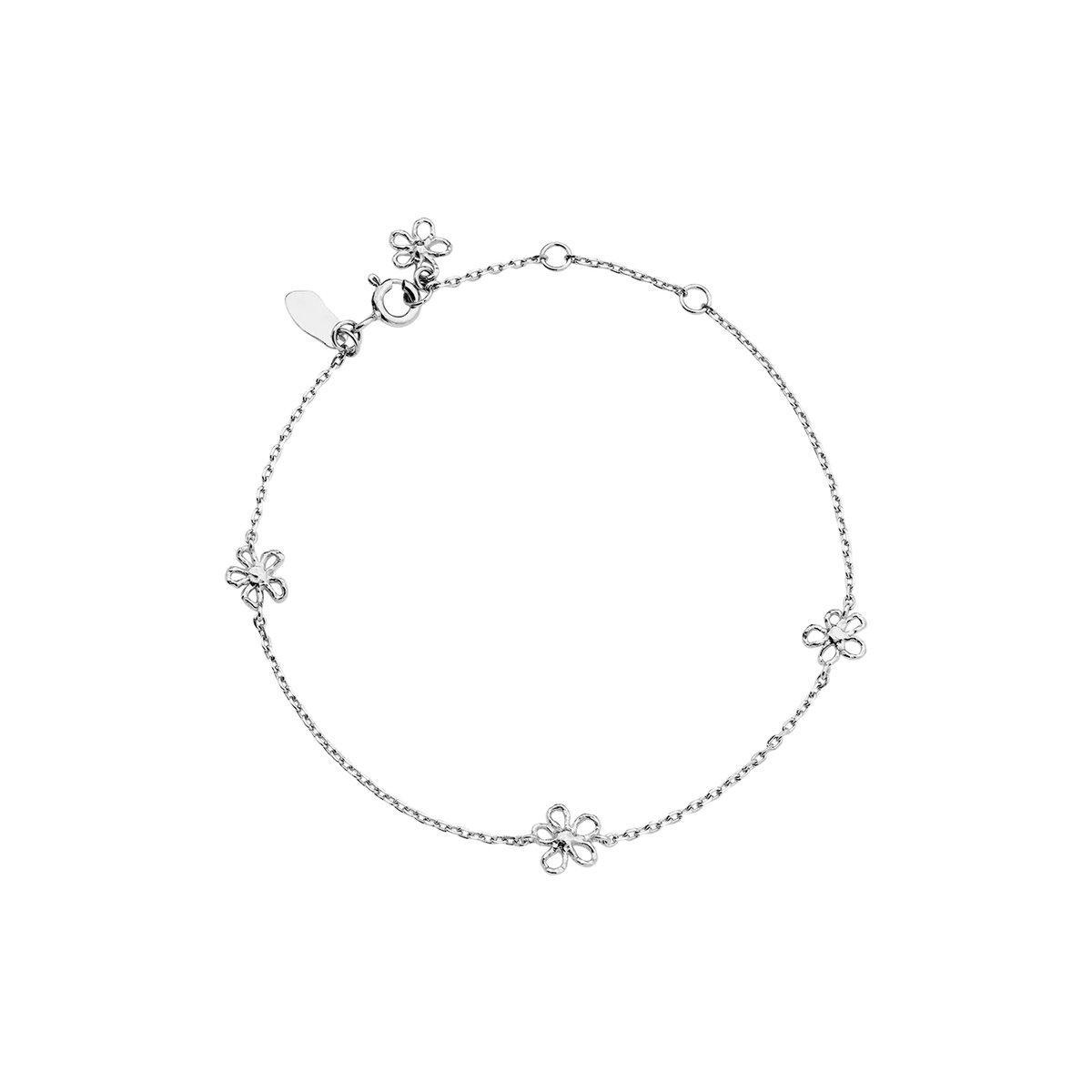 Maanesten Salwa silver bracelet with small floral details in a stylish design, Model 8699c-1